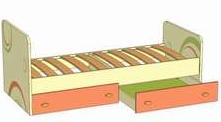 Кровать с выкатными ящиками  ЛД 503.020 860×800×1952 ― Мандарин мебель Сочи
