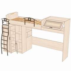 Кровать-чердак ЛД 504.140 1155×1865×2816 ― Мандарин мебель Сочи