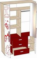 Шкаф для одежды и белья  ЛД 506.090 1400×2163×500 ― Мандарин мебель Сочи