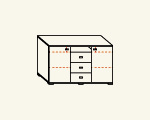 ПМ 141.11 1355×472×757 Тумба ― Мандарин мебель Сочи