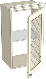 Шкаф 400 стеклодверь (Ш×В×Г): 400×704×320 мм ЛД 231.020 Жемчуг ― Мандарин мебель Сочи