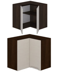Шкаф настенный угловой ПМ-115.07. Размер (Ш×Г×В):600х600х583 Латте2 ― Мандарин мебель Сочи