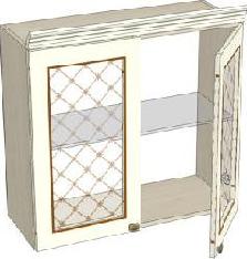Шкаф 800 с двумя стеклодверьми (Ш×В×Г): 800×704×320 мм ЛД 231.080 Жемчуг ― Мандарин мебель Сочи