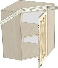 Шкаф угловой (Ш×В×Г): 600×704×600 мм ЛД 231.090 Жемчуг ― Мандарин мебель Сочи