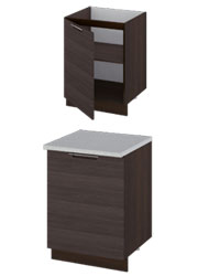 Шкаф кухонный с 1-й дверью для установки мойки - левый ПМ-115.09 L. Размер (Ш×Г×В): 600х600х860 Латте2 ― Мандарин мебель Сочи