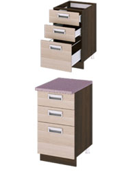 Шкаф кухонный с тремя ящиками ПМ-115.10 Размер (Ш×Г×В): 450х600х860  Латте1 ― Мандарин мебель Сочи