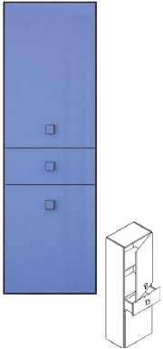 Аватар Пенал навесной-2d1s     162 см / 52 см / 35 см ― Мандарин мебель Сочи