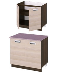Шкаф-стол кухонный с 2-мя дверями для установки мойки ПМ-115.14 Размер (Ш×Г×В): 900х600х860 Латте1 ― Мандарин мебель Сочи