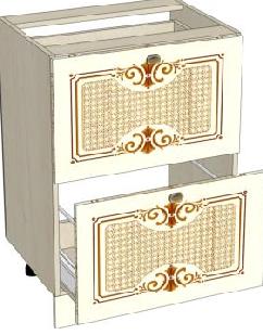 Стол 600 2 ящика (Ш×В×Г): 600×804×468 мм ЛД 231.170 Жемчуг ― Мандарин мебель Сочи