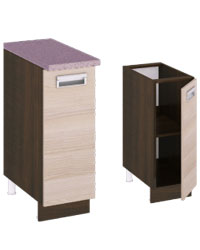 Шкаф кухонный с 1-й дверью ПМ-115.24 R Размер (Ш×Г×В): 300х600х860 Латте1 ― Мандарин мебель Сочи