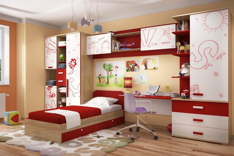 Детская комната Алфавит 2 ― Мандарин мебель Сочи