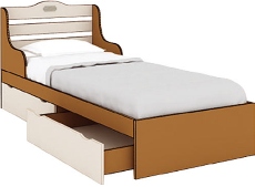 Кровать с ящиками №21 Детская мебель Юниор (ШхВхГ): 866*840*1936 ― Мандарин мебель Сочи