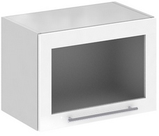 Кухня Олива ШВГС 500 Шкаф верхний горизонтальный, стекло Белый ― Мандарин мебель Сочи