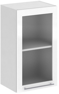 Кухня Олива ШВС 400 Шкаф верхний стекло Белый ― Мандарин мебель Сочи
