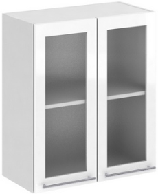 Кухня Олива ШВС 600 Шкаф верхний стекло Белый ― Мандарин мебель Сочи