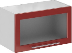 Кухня Олива ШВГС 600 Шкаф верхний горизонтальный, стекло Гранат ― Мандарин мебель Сочи