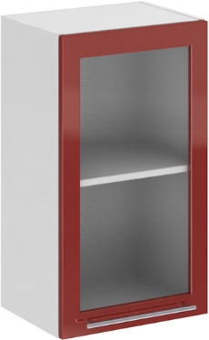 Кухня Олива ШВС 400 Шкаф верхний стекло Гранат ― Мандарин мебель Сочи