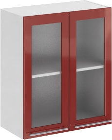 Кухня Олива ШВС 600 Шкаф верхний стекло Гранат ― Мандарин мебель Сочи