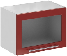 Кухня Олива ШВГС 500 Шкаф верхний горизонтальный, стекло Гранат ― Мандарин мебель Сочи