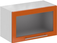 Кухня Олива ШВГС 600 Шкаф верхний горизонтальный, стекло Оранж ― Мандарин мебель Сочи