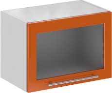 Кухня Олива ШВГС 500 Шкаф верхний горизонтальный, стекло Оранж ― Мандарин мебель Сочи