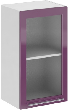 Кухня Олива ШВС 400 Шкаф верхний стекло Сирень ― Мандарин мебель Сочи