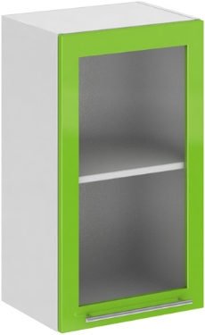 Кухня Олива ШВС 400 Шкаф верхний стекло Зелёный ― Мандарин мебель Сочи