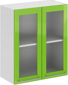 Кухня Олива ШВС 600 Шкаф верхний стекло Зелёный ― Мандарин мебель Сочи