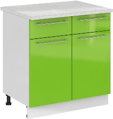 Кухня Олива ШН2Я 800 Шкаф нижний /2 ящика Зелёный ― Мандарин мебель Сочи