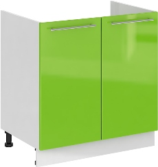 Кухня Олива ШНМ 800 Шкаф нижний мойка Зелёный ― Мандарин мебель Сочи