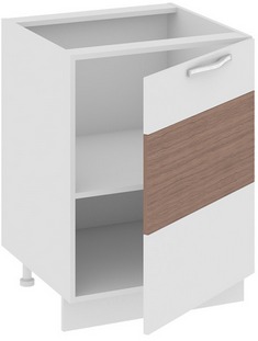 Шкаф нижний (правый) (Оливия (Темная)) Н_72-60_1ДР(А) Размеры (Ш×Г×В): 600×582×822 ― Мандарин мебель Сочи