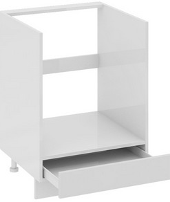 Шкаф нижний под бытовую технику с 1-м ящиком (Оливия (Белый универс.)) НБ1я_72(12)-60_1Я Размеры (Ш×Г×В): 600×582×822 ― Мандарин мебель Сочи