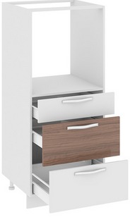 Шкаф комбинированный под бытовую технику (3-хящ.системы) с 3-мя ящиками (Оливия (Темная)) КБ(3)3я_132(72)-60_3Я Размеры (Ш×Г×В): 600×582×1420 ― Мандарин мебель Сочи