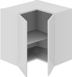 Шкаф верхний угловой с углом 90° (Оливия (Белый универс.)) ВУ90_60_2ДР(ВУ) Размеры (Ш×Г×В): 600×600×600 ― Мандарин мебель Сочи