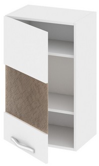 Шкаф верхний со стеклом (левый) (Оливия (Белый универс.)) В_72-45_1ДРс(А) Размеры (Ш×Г×В): 450×323×720 ― Мандарин мебель Сочи