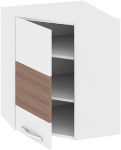 Шкаф верхний угловой с углом 45° (левый) (Оливия (Темная)) ВУ45_72-(40)_1ДР(А) Размеры (Ш×Г×В): 600×600×720 ― Мандарин мебель Сочи