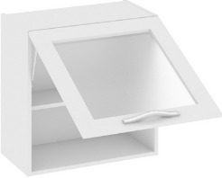 Шкаф верхний со стеклом (Оливия (Белый универс.)) В_60-60_1ДОс Размеры (Ш×Г×В): 600×323×600 ― Мандарин мебель Сочи