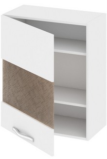 Шкаф верхний со стеклом (левый) (Оливия (Белый универс.)) В_72-60_1ДРс(А) Размеры (Ш×Г×В): 600×323×720 ― Мандарин мебель Сочи