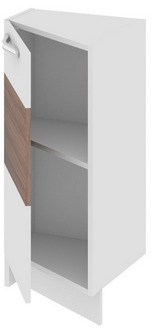 Шкаф нижний нестандартный торцевой (левый) (Оливия (Темная)) НнТ_72-40(45)_1ДР(Б) Размеры (Ш×Г×В): 400×432×822 ― Мандарин мебель Сочи