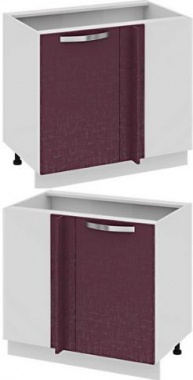 Шкаф нижний с планками для формирования угла (Синга (Баклажан)) Н_72-90_1ДРпУ Размеры (Ш×Г×В): 900×582×822 ― Мандарин мебель Сочи