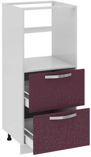 Шкаф комбинированный под бытовую технику с 2-мя ящиками (Синга (Баклажан)) КБ2я_132(72)-60_2Я Размеры (Ш×Г×В): 600×582×1422 ― Мандарин мебель Сочи