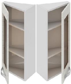 Шкаф верхний торцевой со стеклом (Синга (Крем)) ВТ_72-40(45)_1ДРс Размеры (Ш×Г×В): 400×323×720 ― Мандарин мебель Сочи