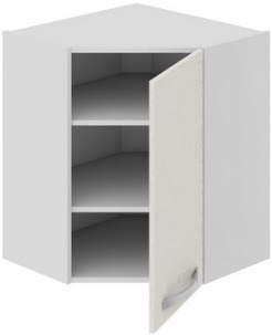Шкаф верхний угловой с углом 45° (Синга (Крем)) ВУ45_72-(40)_1ДР Размеры (Ш×Г×В): 600×600×720 ― Мандарин мебель Сочи