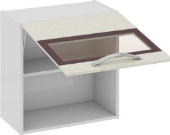 Шкаф верхний со стеклом (Синга (Крем)) В_60-60_1ДОс Размеры (Ш×Г×В): 600×323×600 ― Мандарин мебель Сочи
