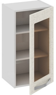 Шкаф верхний со стеклом (Синга (Крем)) В_72-40_1ДРс Размеры (Ш×Г×В): 400×323×720 ― Мандарин мебель Сочи