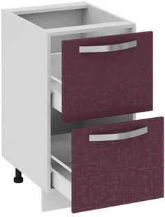 Шкаф нижний с 2-мя ящиками (Синга (Баклажан)) Н2я_72-45_2Я Размеры (Ш×Г×В): 450×582×822 ― Мандарин мебель Сочи