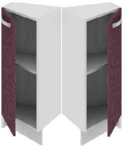 Шкаф нижний нестандартный торцевой (Синга (Баклажан)) НнТ_72-40(45)_1ДР Размеры (Ш×Г×В): 400×432×822 ― Мандарин мебель Сочи