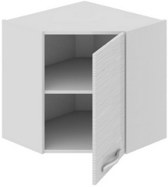 Шкаф верхний угловой с углом 45° (СКАЙЛАЙН (Белый)) ВУ45_60-(40)_1ДР Размеры (Ш×Г×В): 600×600×600 ― Мандарин мебель Сочи