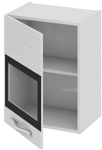 Шкаф верхний со стеклом (левый) (СКАЙЛАЙН (Белый)) В_60-45_1ДРс(А) Размеры (Ш×Г×В): 450×323×600 ― Мандарин мебель Сочи