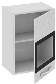 Шкаф верхний со стеклом (правый) (СКАЙЛАЙН (Белый)) В_60-45_1ДРс(Б) Размеры (Ш×Г×В): 450×323×600 ― Мандарин мебель Сочи